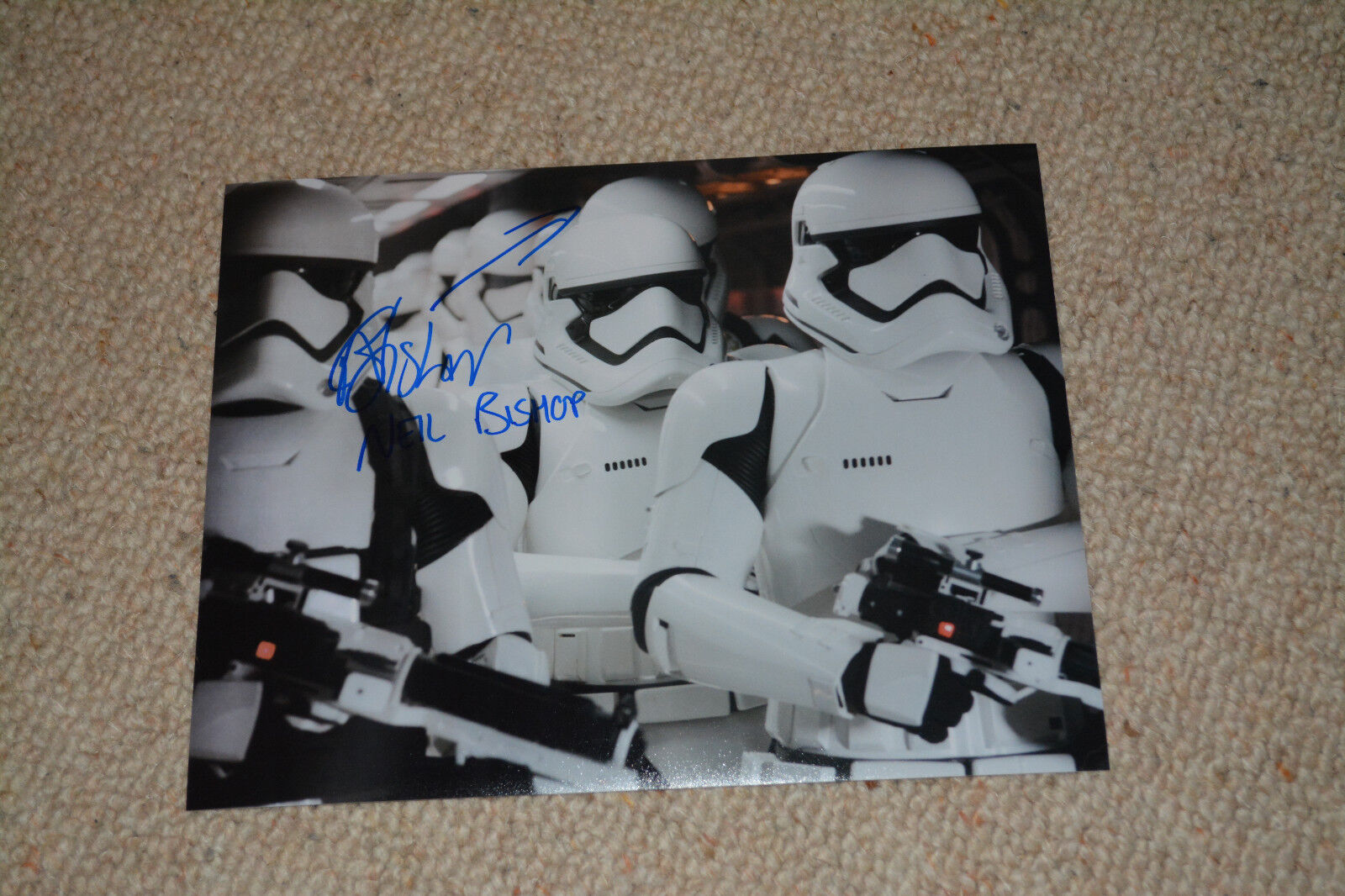 NEIL BISHOP signed autograph 8x10 STORMTROOPER Star Wars FORCE AWAKENS