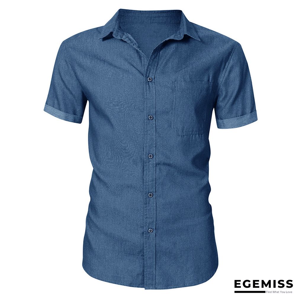 Business Men's Jeans Short Sleeve Shirt Non Iron Casual Men's Shirt | EGEMISS