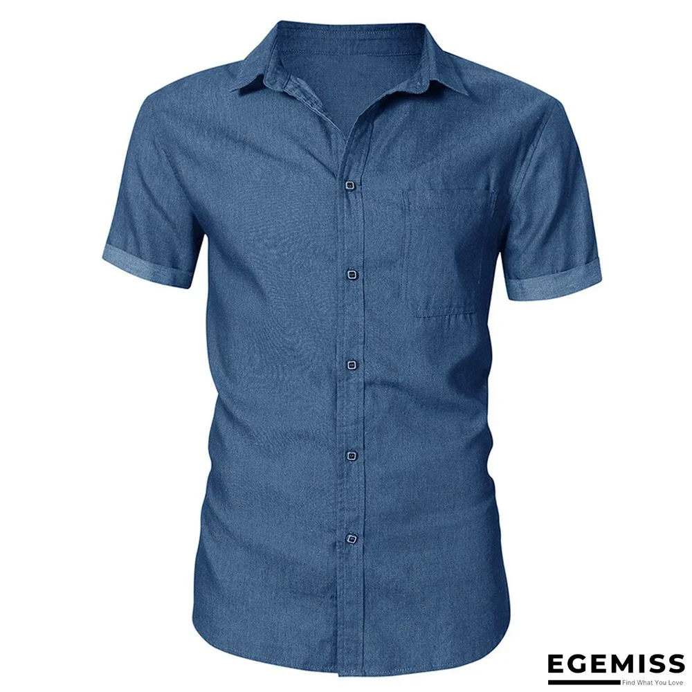 Business Men's Jeans Short Sleeve Shirt Non Iron Casual Men's Shirt | EGEMISS