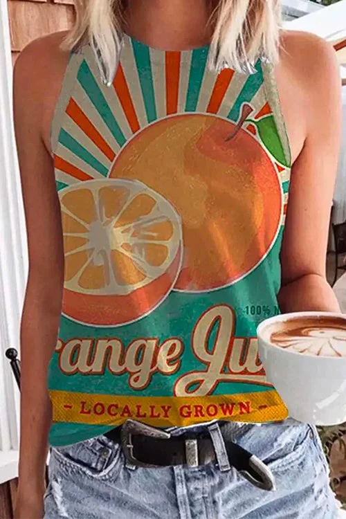 Crewneck Graphic Printed Paila Tank Top