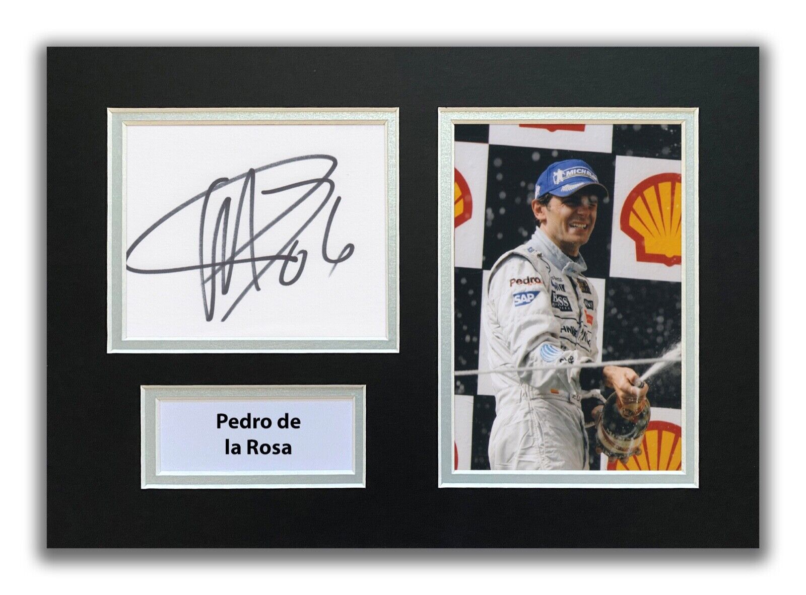 PEDRO DE LA ROSA HAND SIGNED A4 MOUNTED Photo Poster painting DISPLAY - MCLAREN - F1 AUTOGRAPH.