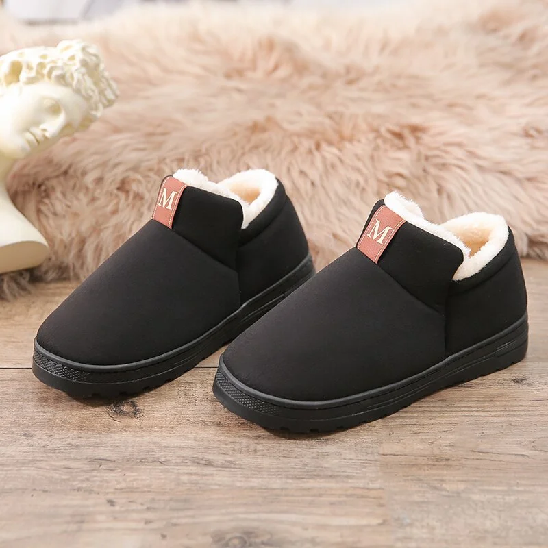 Plush Slippers Women Winter Shoes Warm Fluffy Home Slippers Female Flats Shoes Ladies Furry Heel Cover femmes chaussure  36-44