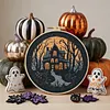 Dusk Cabin Halloween Stamped Embroidery Kit DIY Cross Stitch Set 30x30cm tapestrymarket