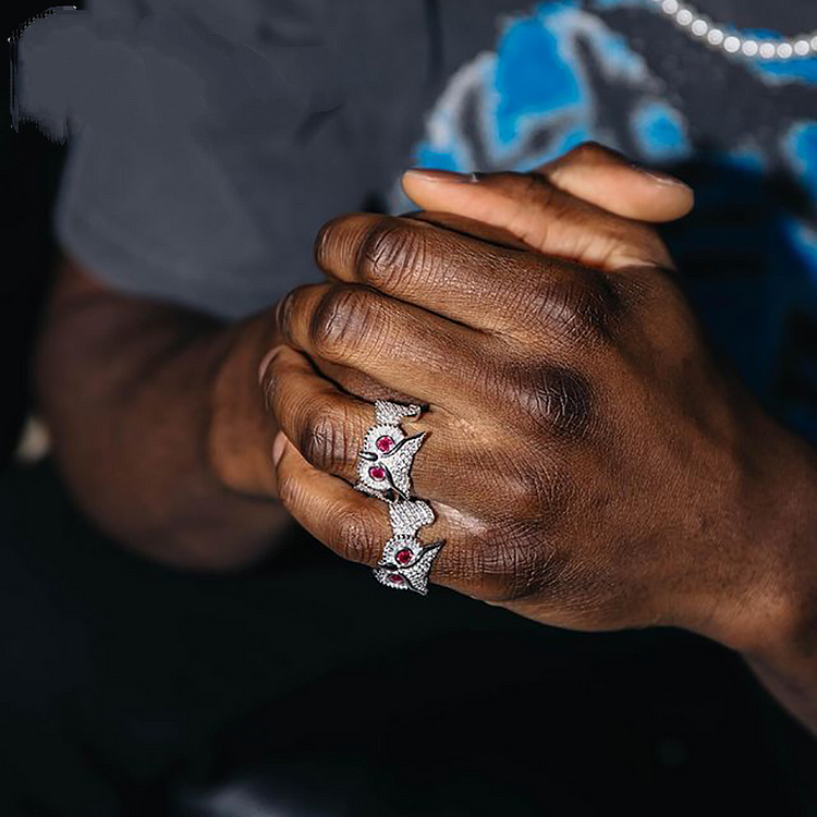 Owl Ring Iced Out Cubic Zirconia Ring Hip Hop Personality Jewelry