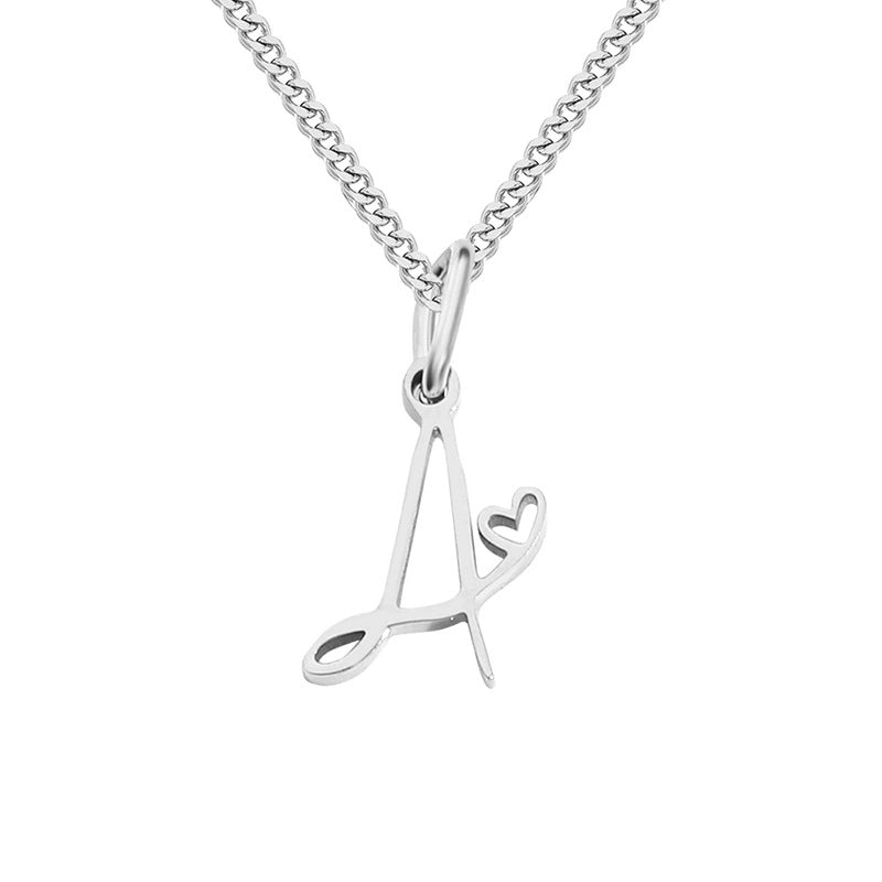 Stainless Steel Minimalist Plating Letter Solid Color Pendant Necklace