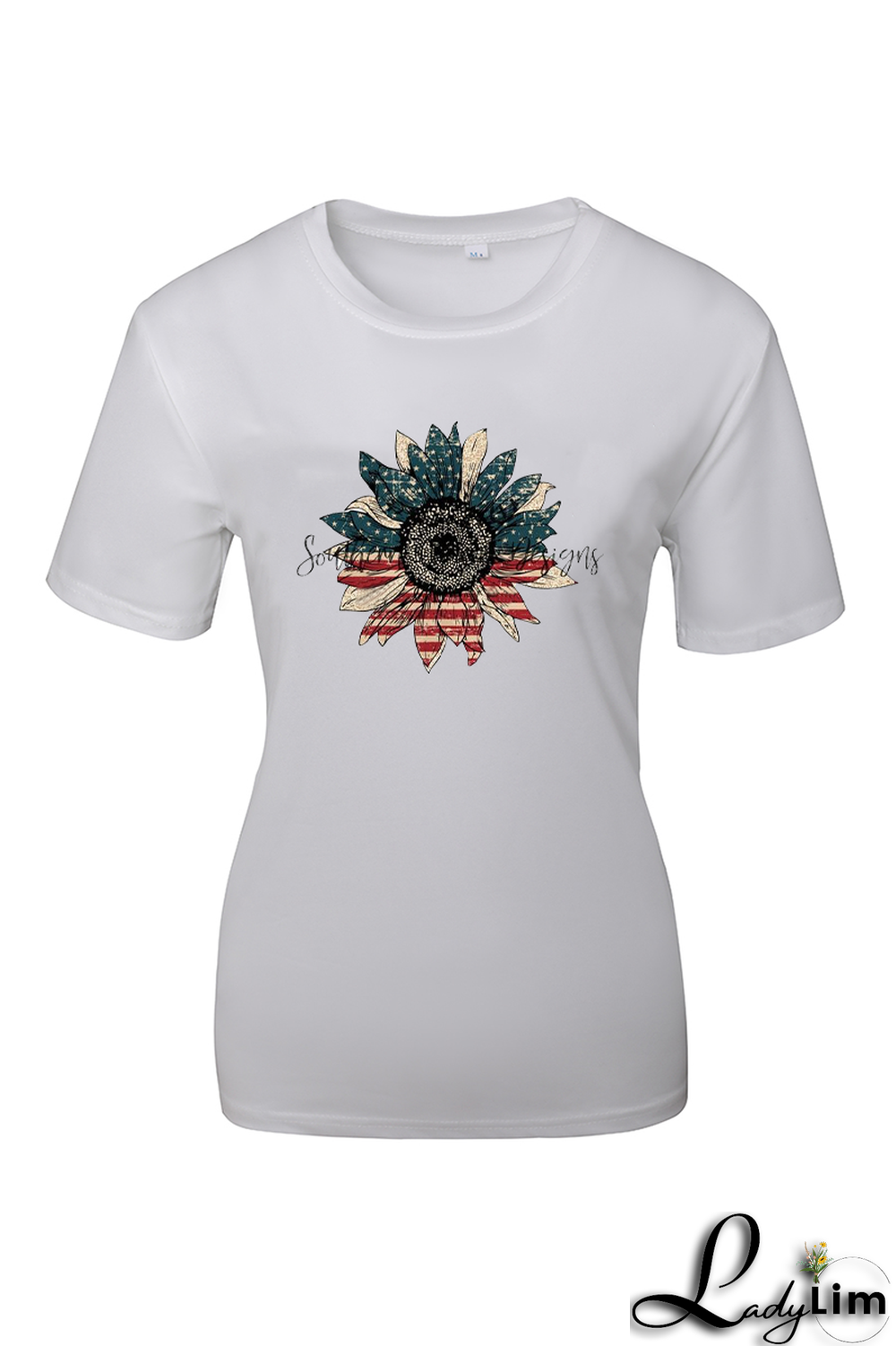 White Fashion Street Print Patchwork O Neck T-Shirts