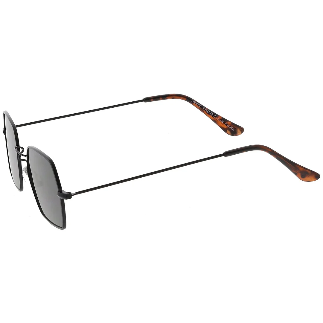 Geometric Hexagon glasses Ultra Slim Metal Neutral Colored Flat Lens 51mm