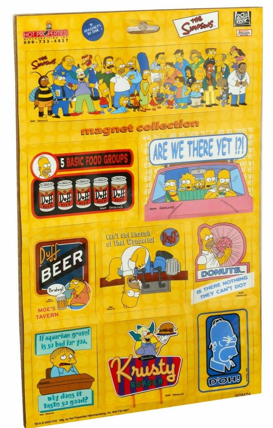 The Simpsons Hot Properties New In Package Set of 9 Magnet Collection b23