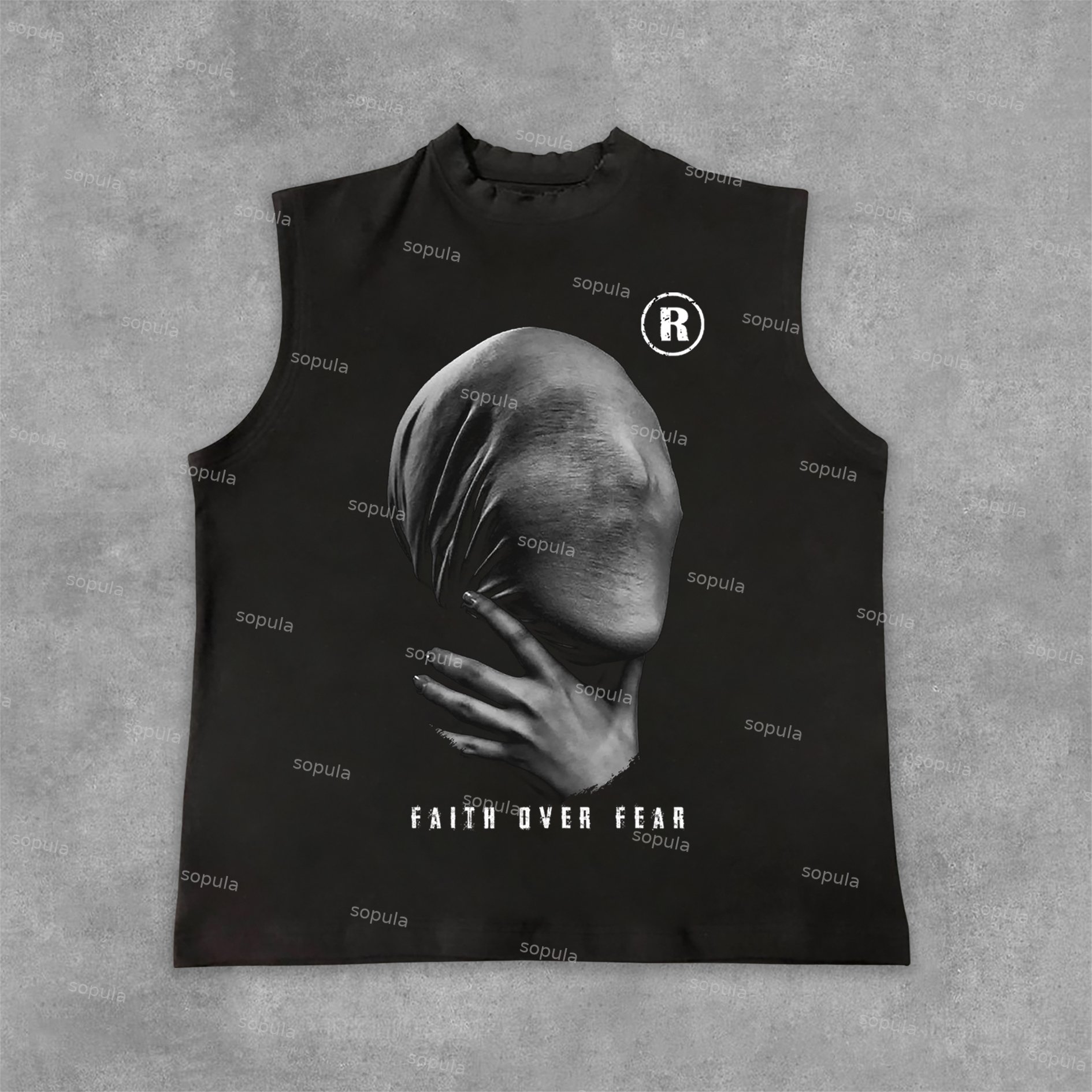 Sopula Mummy Graphic Faith Over Fear Print Cotton Tank Top - Sopula ｜Premium Graphic Tees & Graphic Streetwear