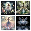 (US Only)4pcs Girl Printed Cross Stitch Kit 45x45cm DIY 11CT Thread Art Needlework Decor