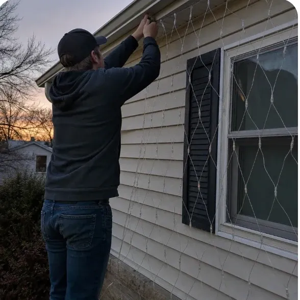 Install curtain lights