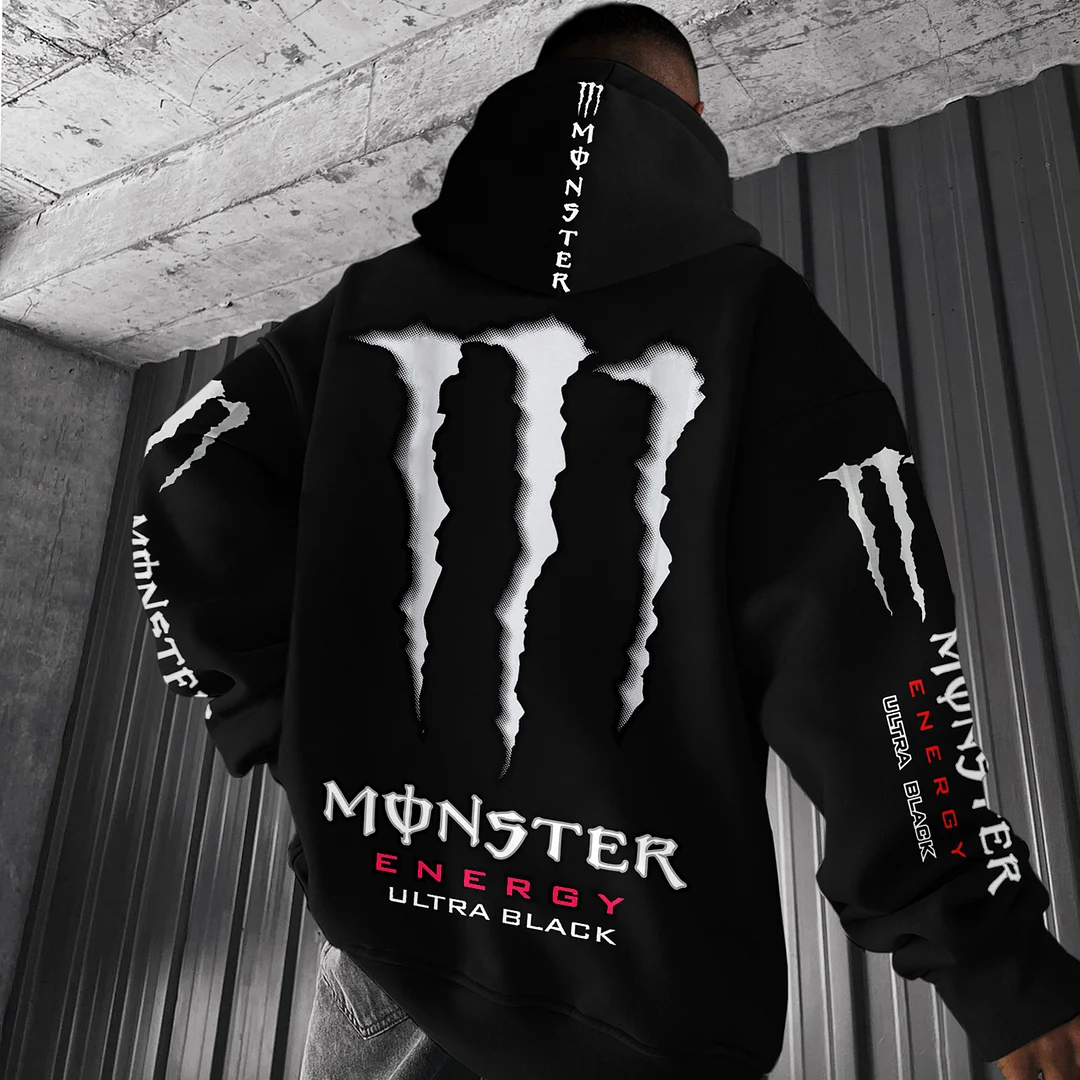 Oversize Ultra Black Energy Drink Hoodie