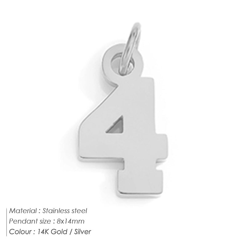 1 Piece 14*17mm 8 * 14mm 304 Stainless Steel 14K Gold Plated Number Pendant Jewelry Accessories