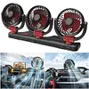 3 Head Electric Car Fan 2 Speeds Auto Air Circulation Fan for Home Desk Office