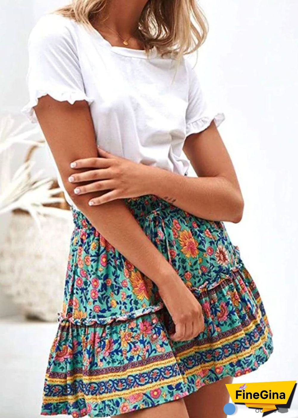 Boho Skirts in Wrap Skirt, Blue Sky and Daisy For Women