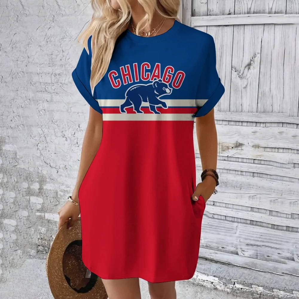 Nationals Hidden Pocket Short Sleeve Tee Dress