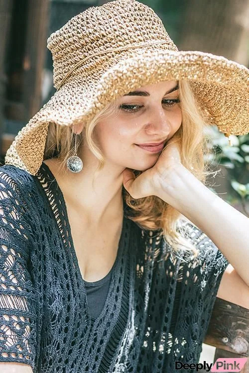 Mesh Wide Brim Hat