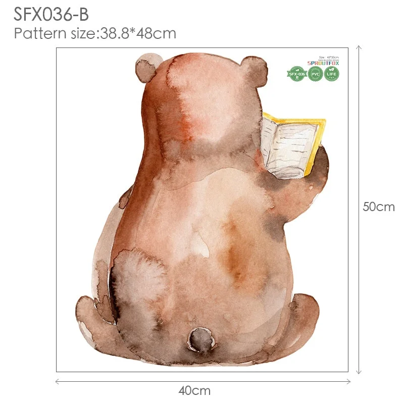 Bear 3D Wall Stickers Home Decor Living Room Decoration Wall Stickers For Kids Rooms Bathroom Children For Stickers Wall Bedroom