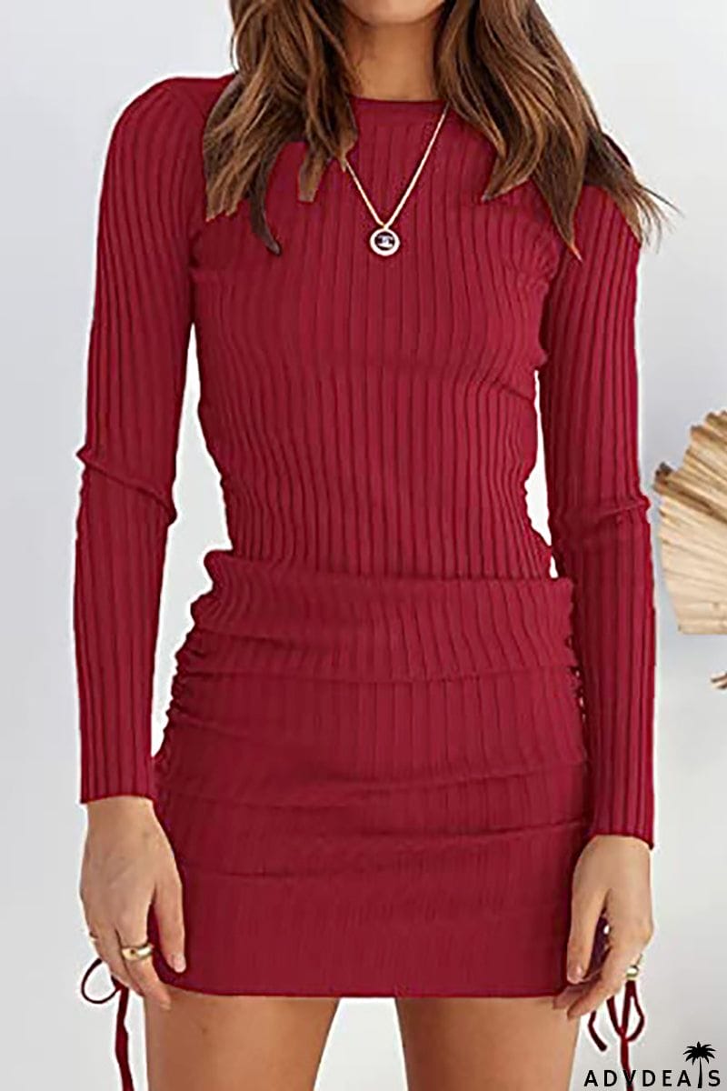 No Turning Back Drawstring Mini Dress