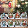 8PCS DIY Diamond Art Greeting Cards Xmas Congratulations Cards & Gifts (Owl)