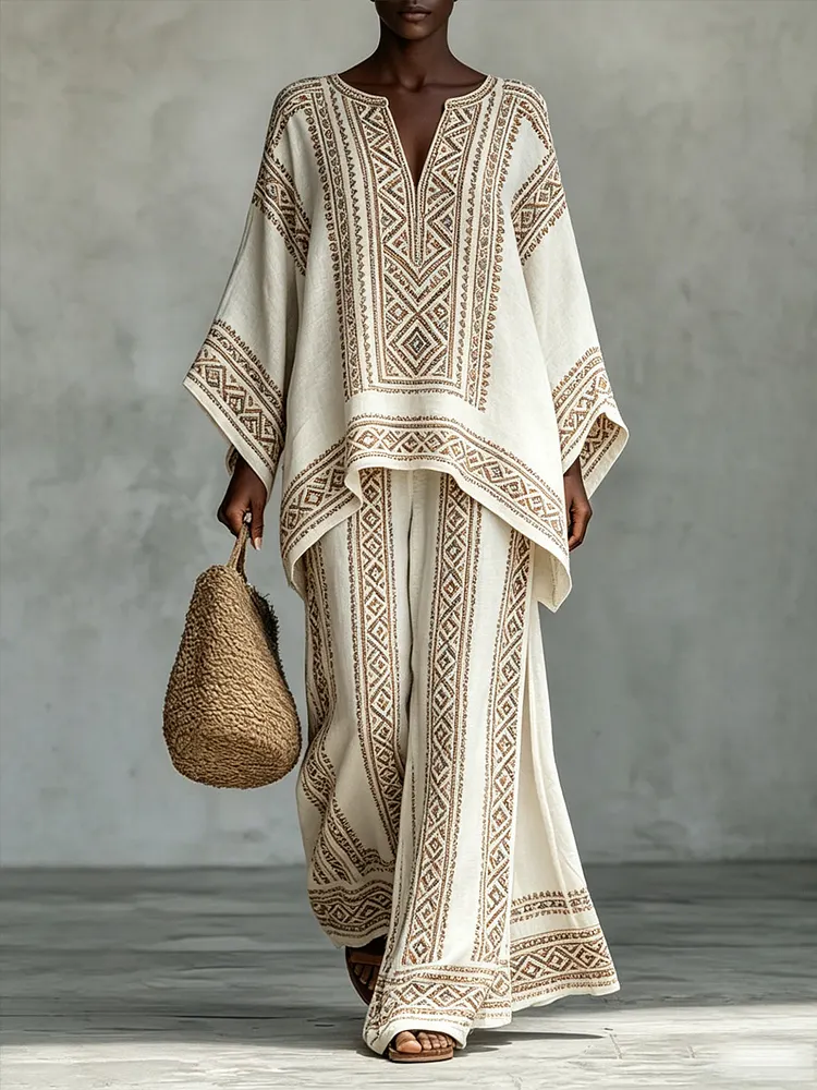 Women&rsquo;s Geometric Art Print Two-Piece Set