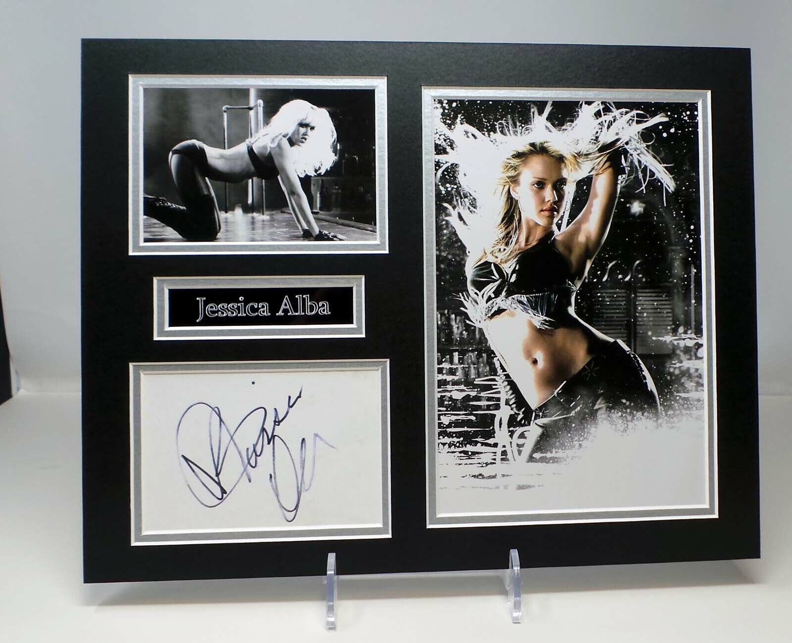 Jessica ALBA Signed Mounted Sexy Photo Poster painting Display AFTAL RD COA American Actress