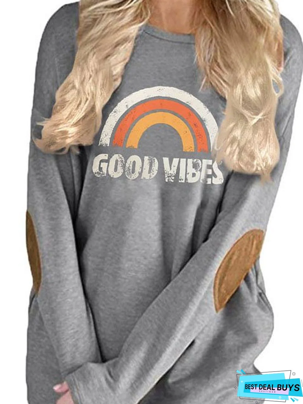 Cotton-Blend Casual Floral-Print Sweatshirts