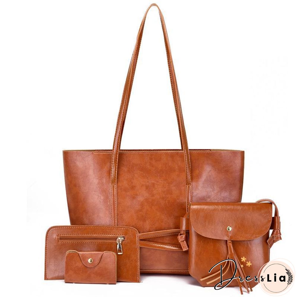 Women Oily Leather Shoulder Bag