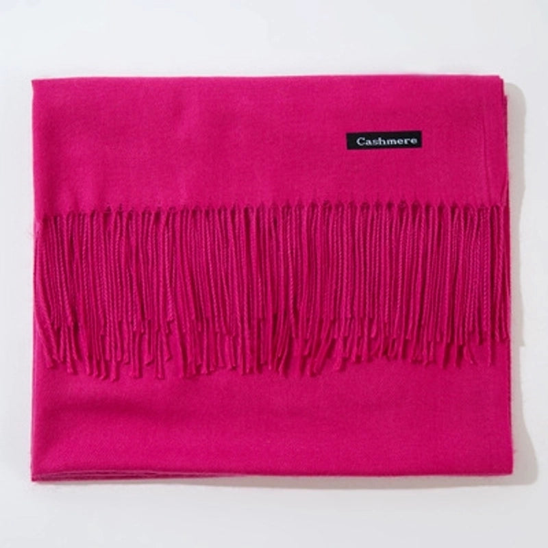 New Cashmere Scarf Female Korean Autumn And Winter New Solid Color Tassel Shawl Thick Warm Scarf