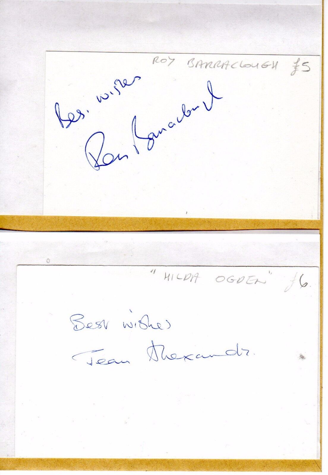 CORONATION ST BARRACLOUGH & ALEXANDER AUTOGRAPHS