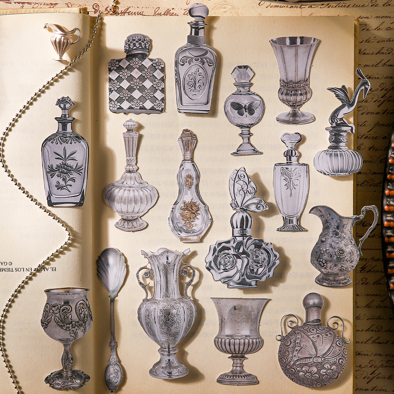 스티커 - 금박 장식 올드 드림 시리즈 빈티지 바로크 식기 거울