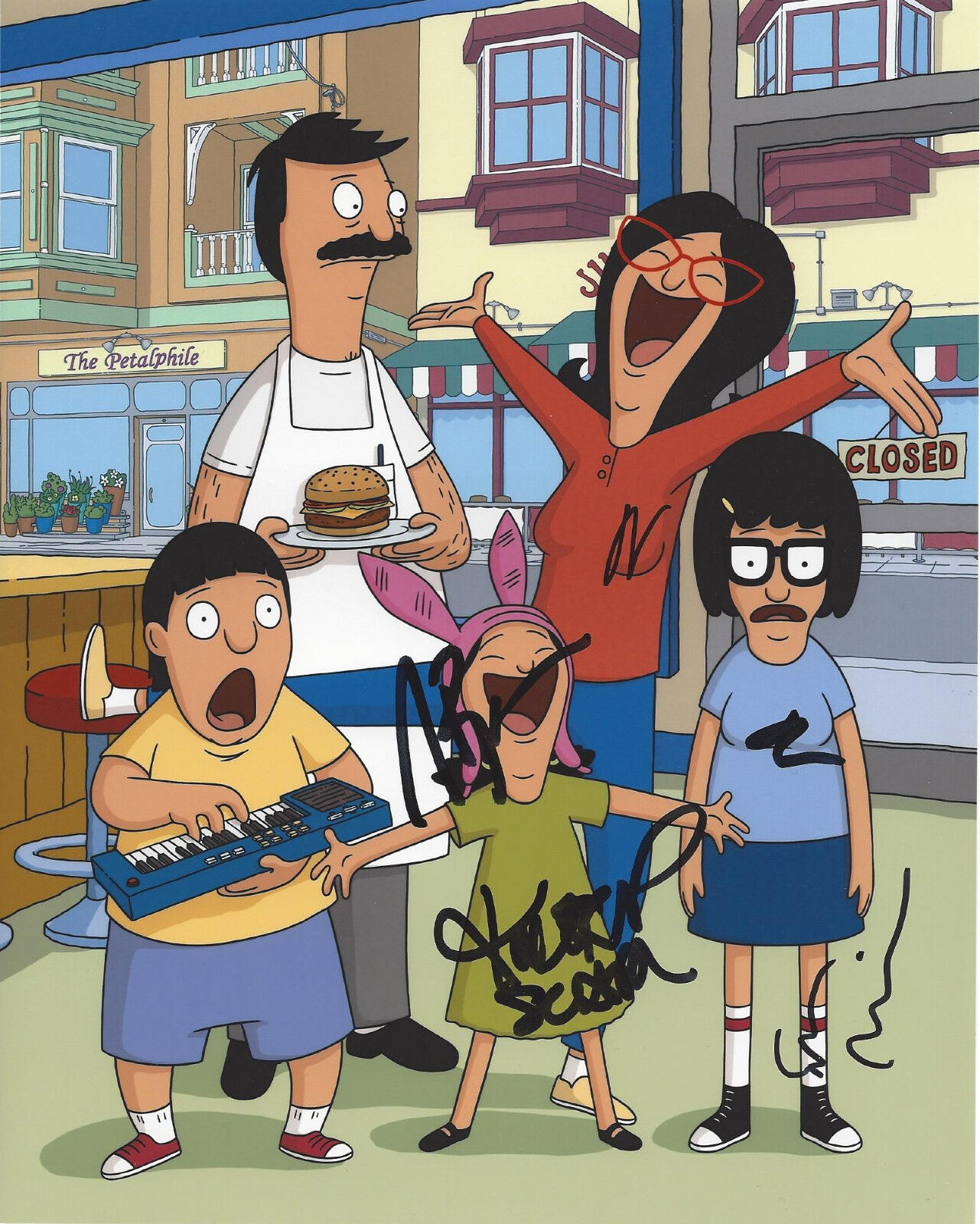 BOB'S BURGERS CAST SIGNED AUTHENTIC 8X10 Photo Poster painting w/COA X5 BENJAMIN MIRMAN SCHAAL+2