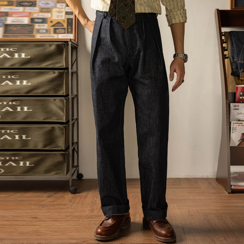 12oz High Rise Indigo Selvedge Denim Naples Twill Pants