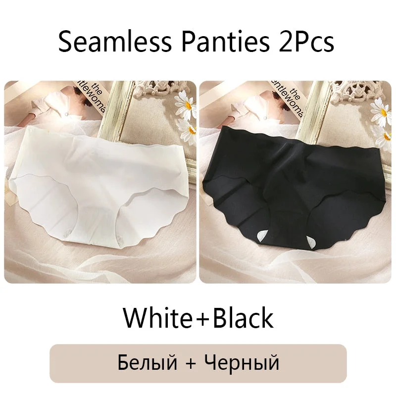 FINETOO M-XL Seamless Underwear Low Waist Solid Color Panties Women Rippled Underpants Girls Briefs Smooth Panty Female Lingerie
