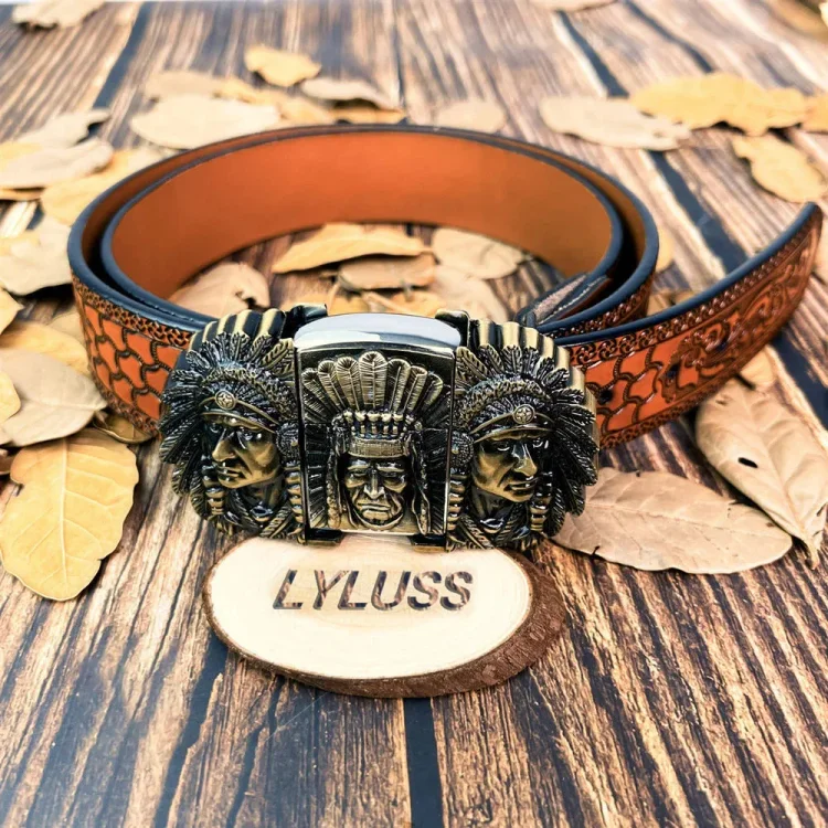 Western Belt and Primitive Tribe Lighter Buckle