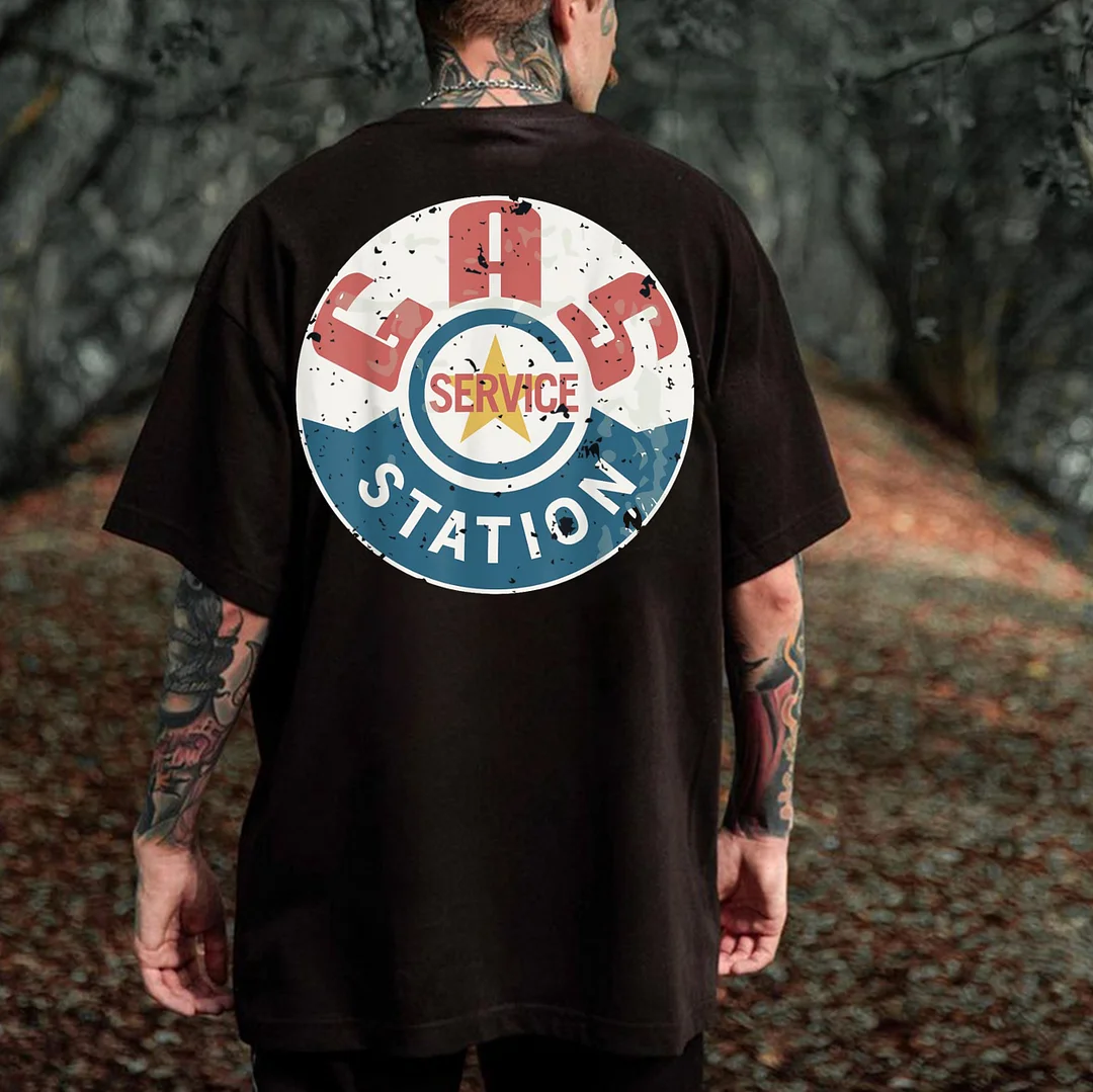 GAS SERVICE STATION Print Men's T-shirt