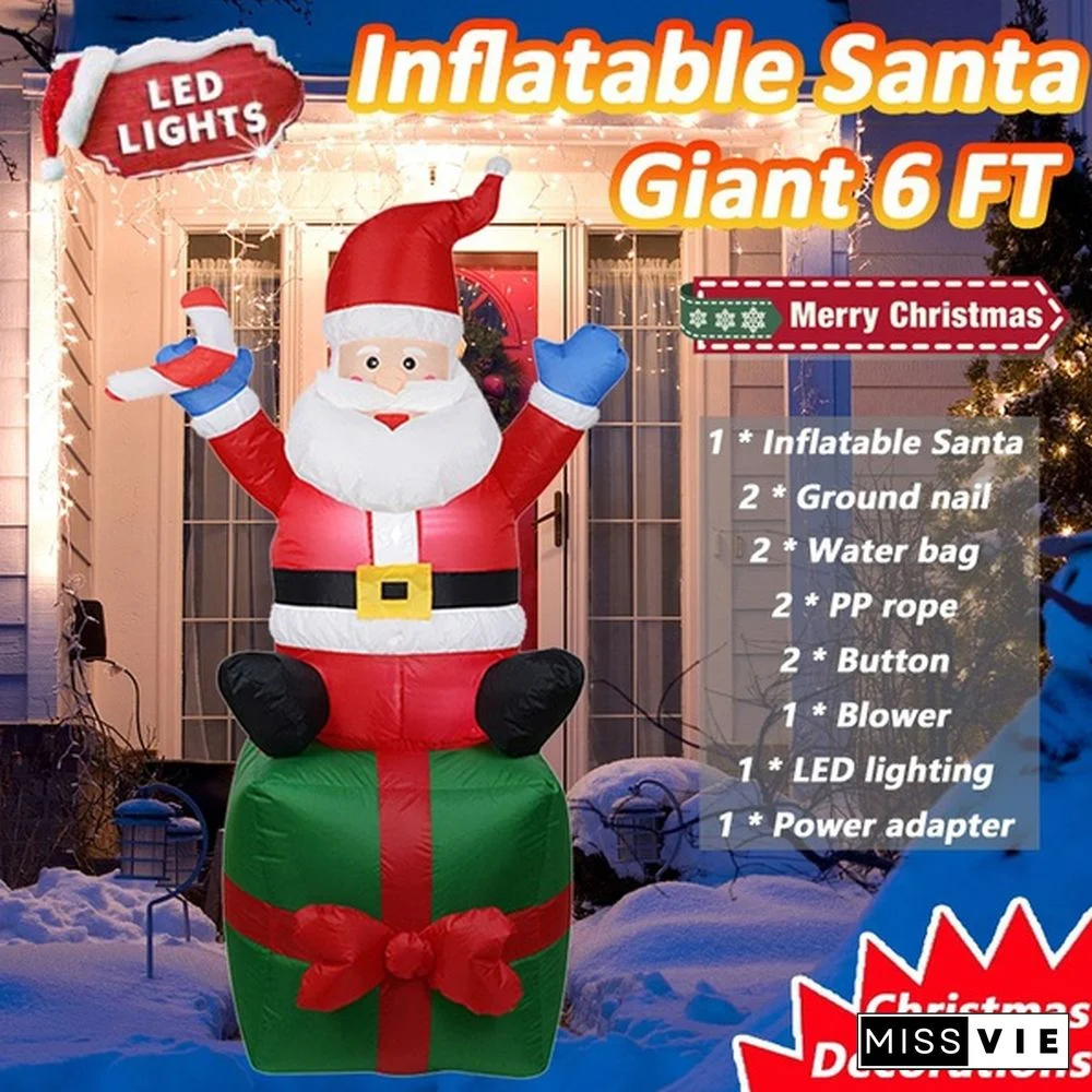 4 Style Christmas inflatable Christmas inflatable greeting Santa Claus with lights Christmas blowing field decoration for outdoor