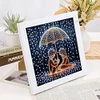 5D DIY Partial Special Shaped Drill Diamond Painting Kit Girl Decor With Frame Kit 18x18cm