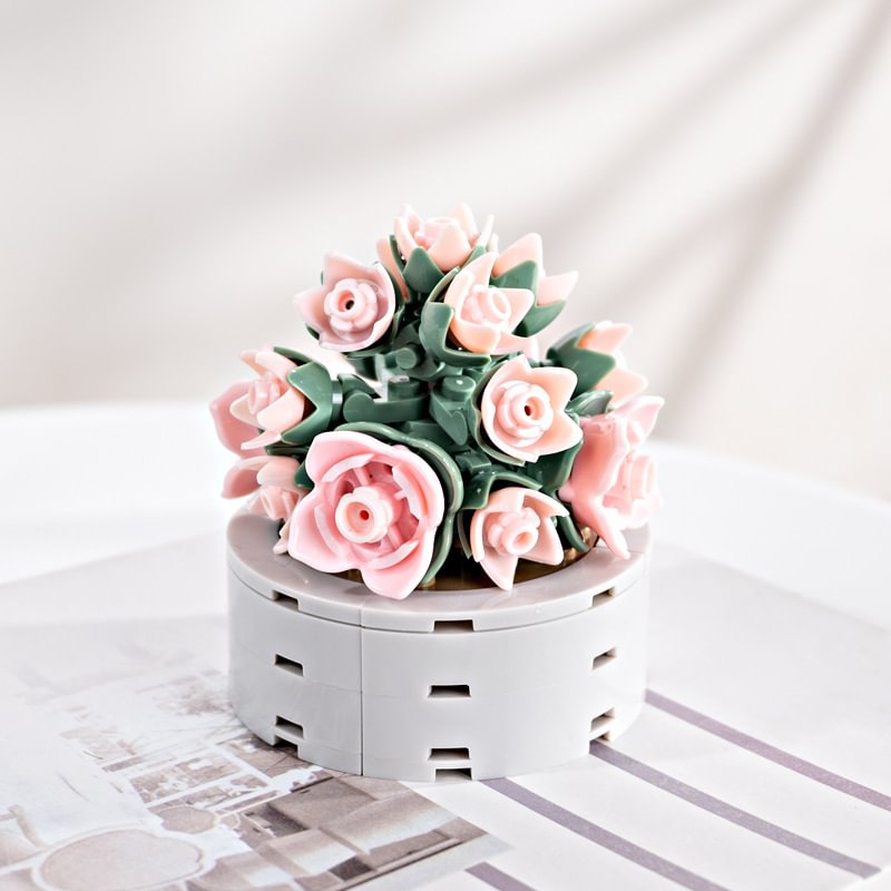 Plants Building Blocks Bouquet Flower Blossoms Assembly DIY Model