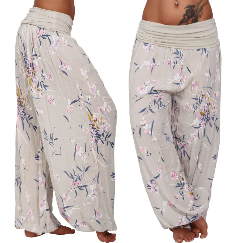 Ladies Floral Printed Harem Casual Pants