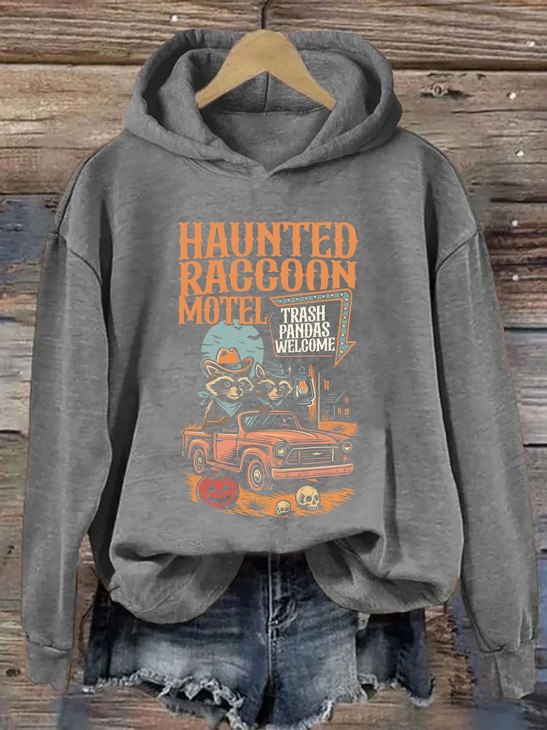 Haunted Raccoon Motel Hoodie