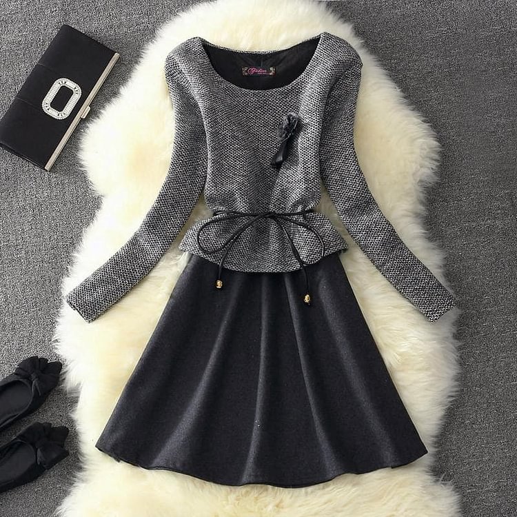 4 Colors Winter Bottoming Dress SP164709