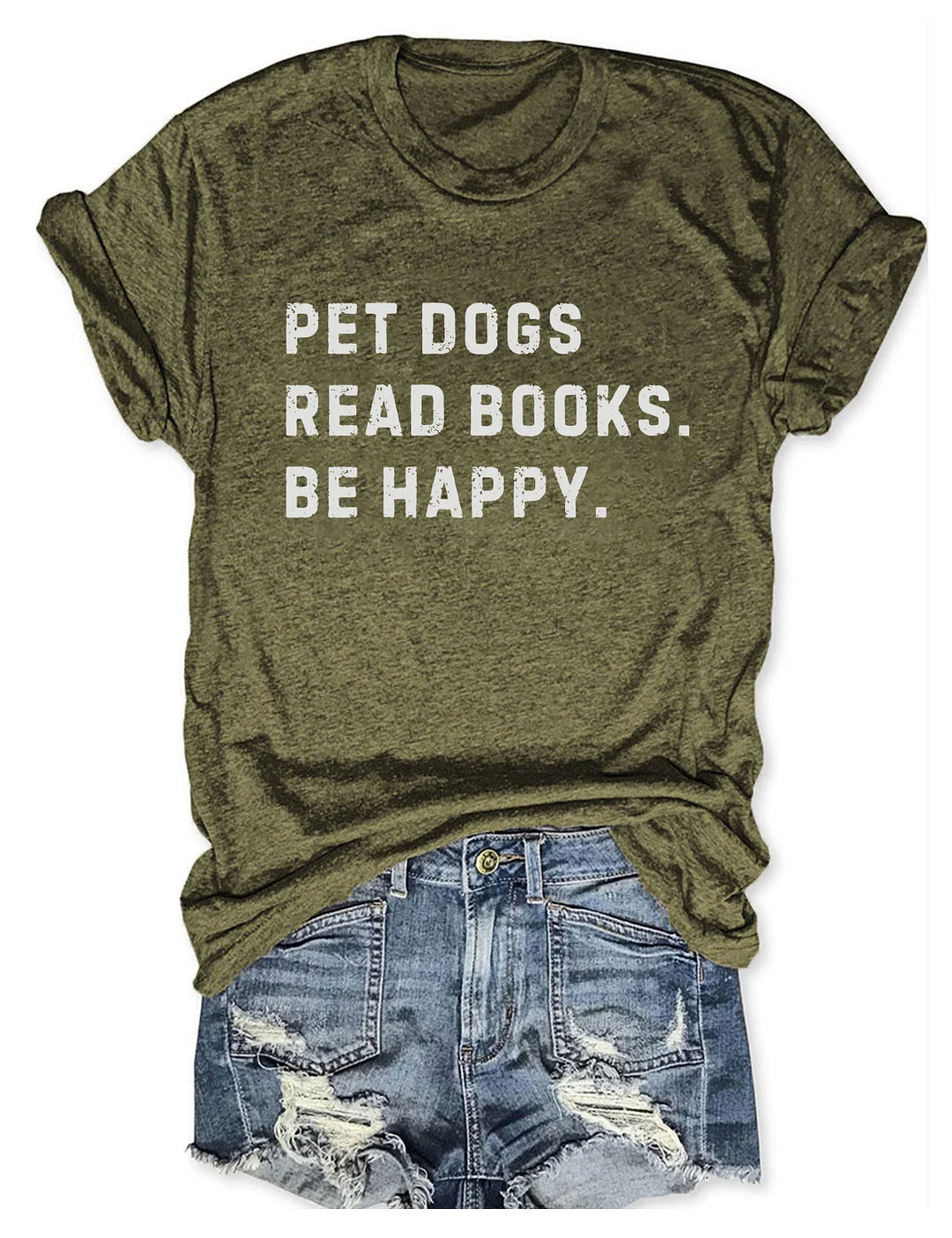 Pet Dogs Read Books Be Happy T-shirt
