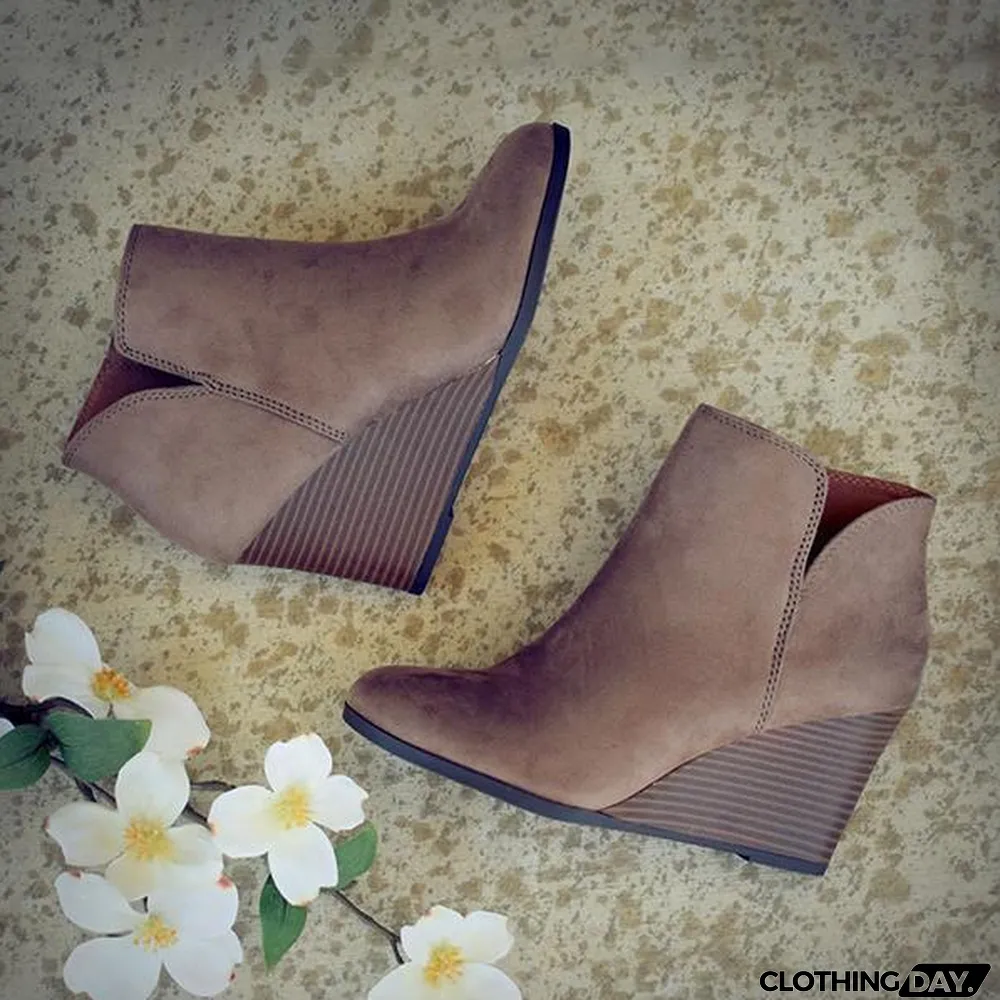 Side Slit Wedge Booties