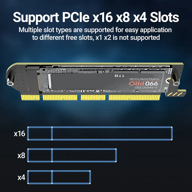 JEYI Dual M.2 PCIE 4.0 adattatore per NVMe / NGFF SSD, NVME (chiave M