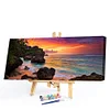 (US Only)Seaside Sunset Oil Paint By Numbers Kits Canvas Picture DIY Wall Drawing 80x40cm