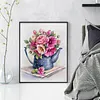 Water Bottle Flower Watercolor 11CT 3 Strands DIY Counted Cross Stitch Kits 15.75x19.69inch Needlework Embroidery Kit Cross Stitch Patterns Arts Craft Kits for Beginners Adults Home Decor tapestrymarket