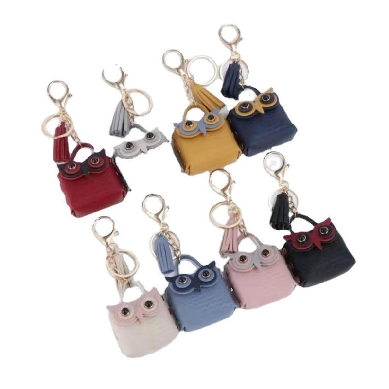 Multicolor Pu Leather Owl Bag Charms