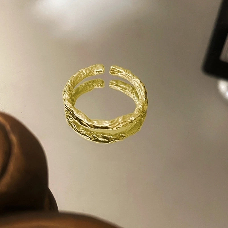 Minimalist Geometric Copper Silver Plated Rings