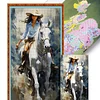(Big Size)Girl Riding A Horse - 11CT Stamped Cross Stitch - 40*70cm